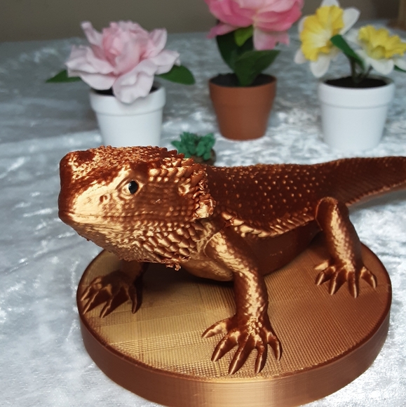 Handmade 3D Printed Bearded Dragon Rust Color - Picture 4 of 10
